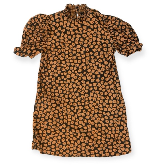 Who What Wear Linen Blend Puff Sleeve Floral Dress - Picture 2 of 10